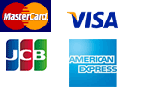 マスターカード、VISAカード、JCBカード、アメリカンエクスプレスでの支払が可能です。